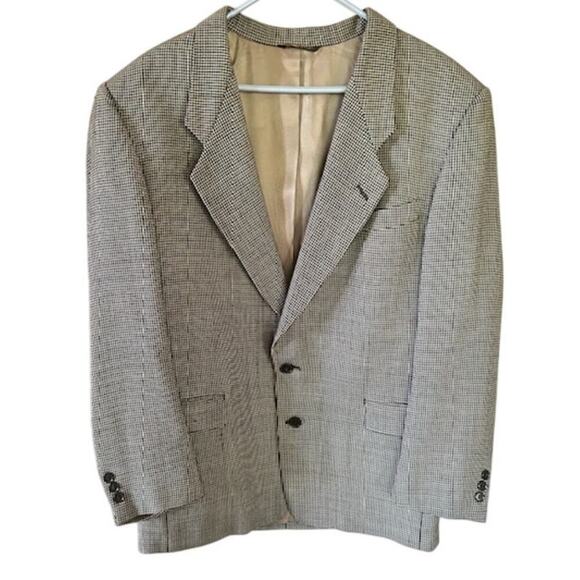 Pierre Cardin for Today’s Man Houndstooth Men’s Blazer, 44R – 100% Wool - Picture 2 of 6